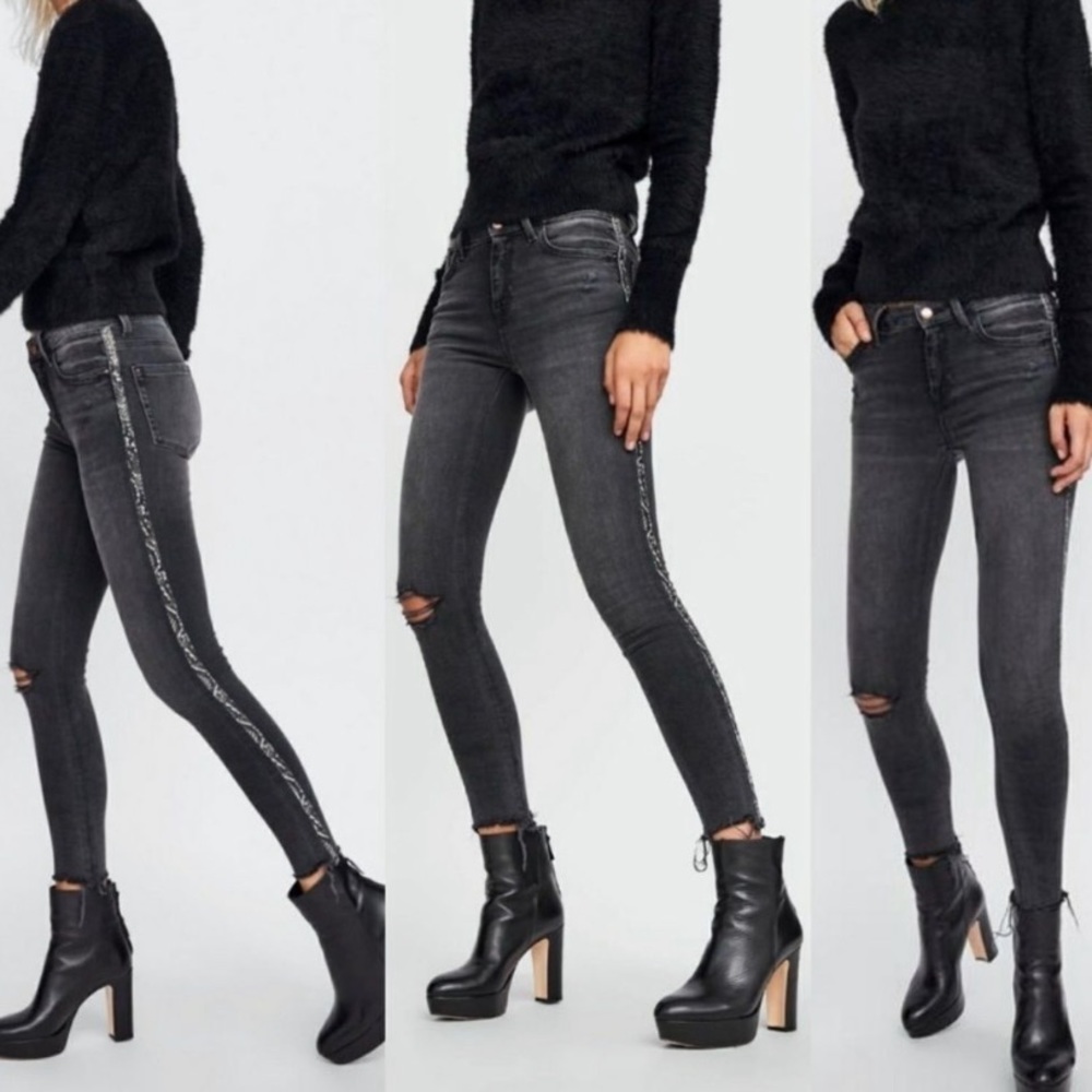 Zara 1975 snakeskin stripe denim